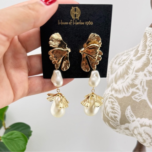 House of Harlow 1960 Statement Ginkgo  Drop Earrings ✨ - Picture 12 of 14